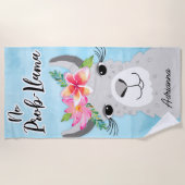 Serviette De Plage Pas de flamme à bulles Llama gris tropical (Devant)