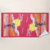 Serviette De Plage Pas de soucis Koala sur la plage du coucher du sol (Devant)