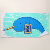 Serviette De Plage Pas une licorne, Narwhale (Devant)