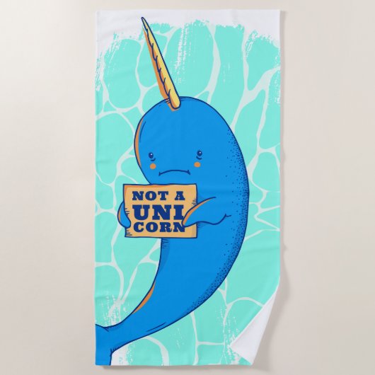 Serviette De Plage Pas une licorne, Narwhale (Devant)