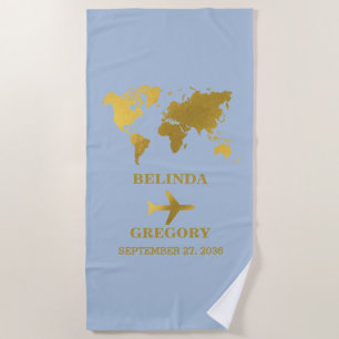 Serviette De Plage Passeport Bleu Or Destination Wedding World