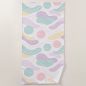 Serviette De Plage Pastel Abstract Seamless Pattern Waves and Circles (Devant)