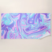Serviette De Plage Pastel Blue & Purple Marble Texture liquide (Devant)