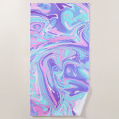 Serviette De Plage Pastel Blue & Purple Marble Texture liquide (Devant)