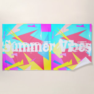 Serviette De Plage Pastel Colors Abstrait Summer Vibes Beach Towel