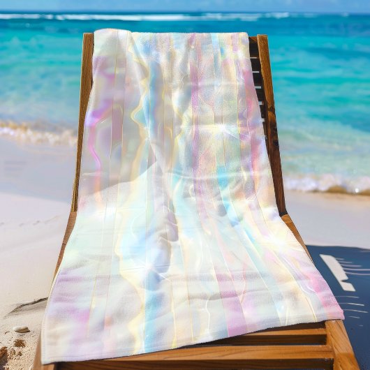 Serviette De Plage Pastel Colors Shimmering Iridescent Stripes Patter