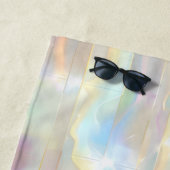 Serviette De Plage Pastel Colors Shimmering Iridescent Stripes Patter (En situation)