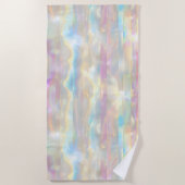 Serviette De Plage Pastel Colors Shimmering Iridescent Stripes Patter (Devant)