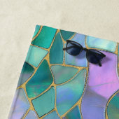 Serviette De Plage Pastel colors stained glass mosaic pattern (En situation)