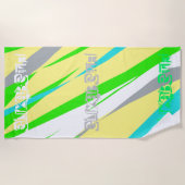 Serviette De Plage Pastel Colours Vibes positives Ajouter Nom Plage S (Devant)