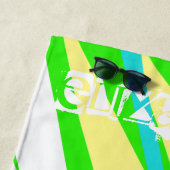 Serviette De Plage Pastel Colours Vibes positives Ajouter Nom Plage S (En situation)