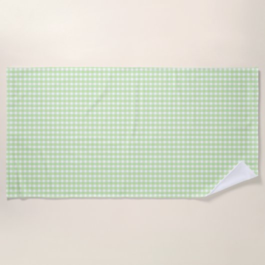 Serviette De Plage Pastel Green En vichy Motif (Devant)