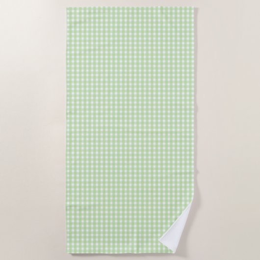 Serviette De Plage Pastel Green En vichy Motif (Devant)