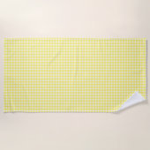 Serviette De Plage Pastel Jaune En vichy Motif (Devant)