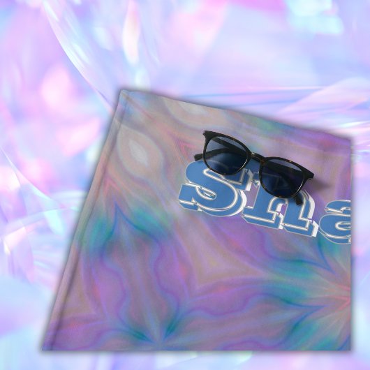 Serviette De Plage Pastel Mère de Perle Nom du Motif Monogramme |