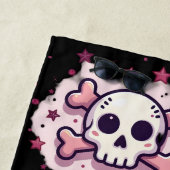 Serviette De Plage Pastel Pink Skull and Crossbones (En situation)