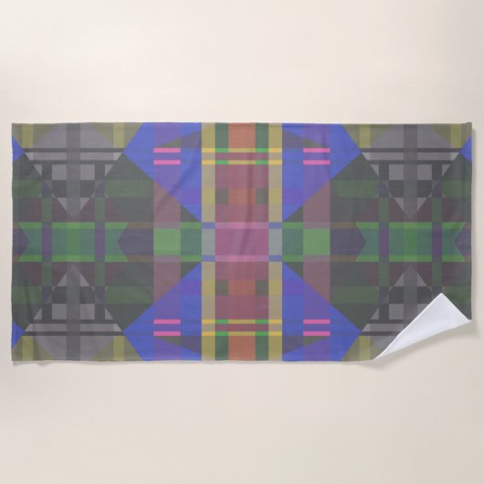Serviette De Plage Pastel rainbow Colorful Geometric (Devant)