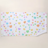 Serviette De Plage Pastel Rainbow Heart Art Motif (Devant)