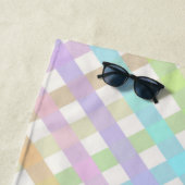 Serviette De Plage Pastel Rainbow Plaid (En situation)