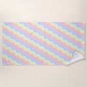 Serviette De Plage Pastel Rainbow Waves Beach Towne (Devant)