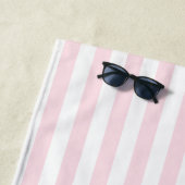 Serviette De Plage Pastel Rose Stripes Solide Couleur Vacay été (En situation)