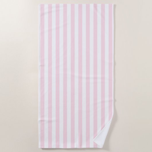 Serviette De Plage Pastel Rose Stripes Solide Couleur Vacay été (Devant)