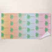 Serviette De Plage Pastel Sunset Palm Tree Ombre Gradient (Devant)