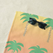 Serviette De Plage Pastel Sunset Palm Tree Ombre Gradient (En situation)