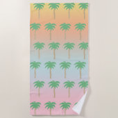 Serviette De Plage Pastel Sunset Palm Tree Ombre Gradient (Devant)
