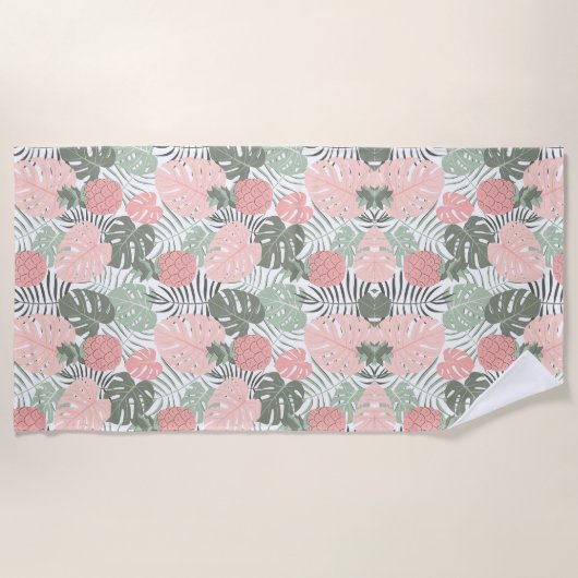 Serviette De Plage Pastel tropical (Devant)