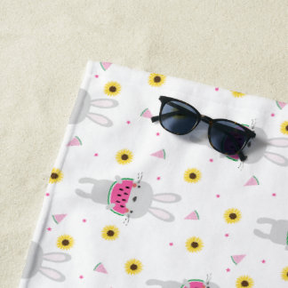 Serviette De Plage Pastèque mangeant du lapin