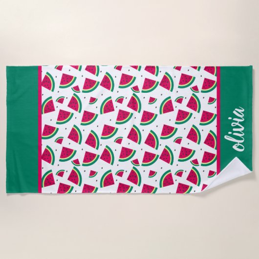 Serviette De Plage pastèque personnalisée (Devant)
