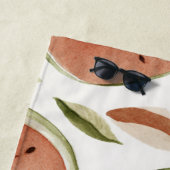 Serviette De Plage Pastèque Rose Verte Fruits Tropicaux Mignons (En situation)