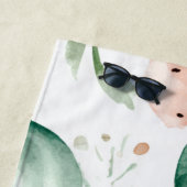 Serviette De Plage Pastèque Rose Verte Fruits Tropicaux Mignons (En situation)