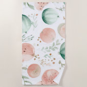 Serviette De Plage Pastèque Rose Verte Fruits Tropicaux Mignons (Devant)