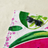 Serviette De Plage Pastèque verte rose Fruits Tropicaux Mignons (En situation)