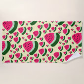 Serviette De Plage Pastèques Fantaisistes Motif de Fruits d'Été Migno (Devant)