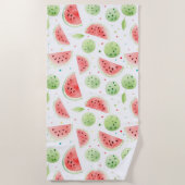Serviette De Plage Pastèques rouges vertes blanches (Devant)