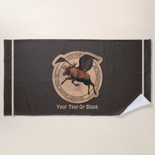 Serviette De Plage Patch Aviation Moose Volant (Devant)