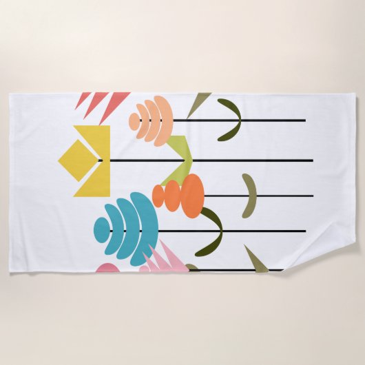 Serviette De Plage Patch de fleurs (Devant)