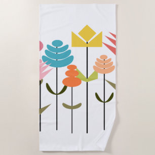 Serviette De Plage Patch de fleurs