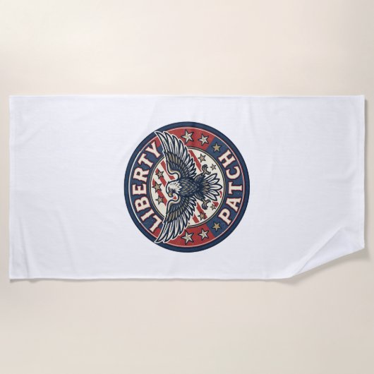 Serviette De Plage Patch de liberté Patriote Broderie (Devant)