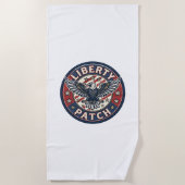 Serviette De Plage Patch de liberté Patriote Broderie (Devant)
