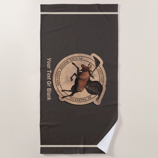 Serviette De Plage Patch Flying Moose Aviation (Devant)