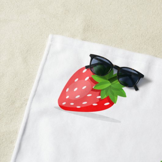 Serviette De Plage Patch fraise (En situation)