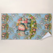 Serviette De Plage Patchwork Elephant Floral Meadow Charm (Devant)
