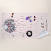 Serviette De Plage Patinage à rouleaux rétro Disco | Bachelorette (Devant)