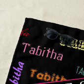 Serviette De Plage Patinage artistique avec nom personnalisé partout (En situation)