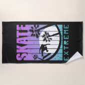 Serviette De Plage Patinage moderne Extreme Skateboard Fun Tropical (Devant)