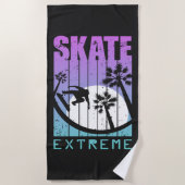 Serviette De Plage Patinage moderne Extreme Skateboard Fun Tropical (Devant)
